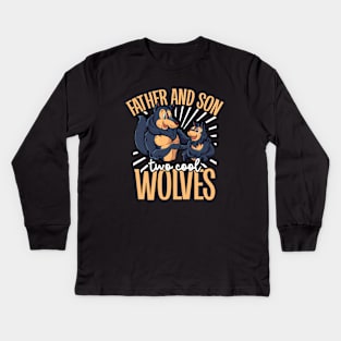 Cool wolves - father and son Kids Long Sleeve T-Shirt